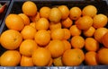 Closeup of sliced oranges on a market Royalty Free Stock Photo