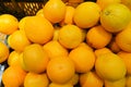 Closeup of sliced oranges on a market Royalty Free Stock Photo