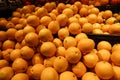 Closeup of sliced oranges on a market Tropical fruits Royalty Free Stock Photo