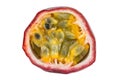 Closeup of a sliced passion fruit Royalty Free Stock Photo