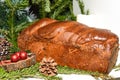 Closeup of slices of homemade traditional Romanian sweet bread named Royalty Free Stock Photo