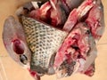 Closeup sloced of parrot fish/nila fish, ready to cook