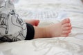 Closeup small baby feet, love concept. Royalty Free Stock Photo