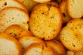Closeup of small bread bruschetta texture Royalty Free Stock Photo