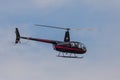 Closeup of Small Helicopter in Flight