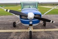 Closeup Small Private Airplane Royalty Free Stock Photo