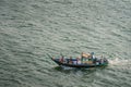Closeup of small recreational fishing vessel returning to Da Nang Port, Vietnam Royalty Free Stock Photo