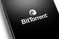 Smartphone with BitTorrent logo