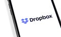 Smartphone with Dropbox logo