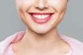 Closeup of smile with white healthy teeth. Royalty Free Stock Photo