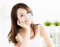 Closeup smiling young woman face Royalty Free Stock Photo