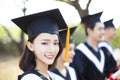 Closeup smiling young woman at graduation Royalty Free Stock Photo