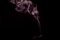 Closeup of smoke from burning incense stick Royalty Free Stock Photo