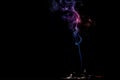 Closeup of smoke from burning incense stick Royalty Free Stock Photo