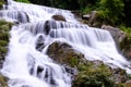 Closeup smooth flow water from Mae Phun waterfalls