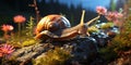 Closeup Snail Hyper Realistic Pictur