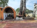 Closeup of Snake Statue in stone or Nagara Kallu in a Temple under the Pipal Tree opposite to Gavi Gangadareshwara Temple,
