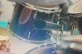 Closeup of snare drum, musical instruments, soft and blur concept