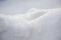 Closeup snow surface and texture on ground.