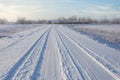 Winter road in a snow