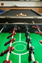 Closeup of soccer table with pool table Royalty Free Stock Photo