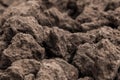 Closeup Soil texture brown background. Soil is a mixture of organic matter, minerals, gases, liquids, and organisms. it is