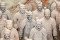 Closeup of soldier chests at Terracitta Army, Xian, China Royalty Free Stock Photo