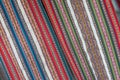 Colorful fabrics made by local peruvian women at Chinchero in Sacred Valley area, Peru Royalty Free Stock Photo