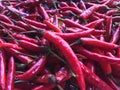 Closeup some red chillies mixed for Thaifood Royalty Free Stock Photo