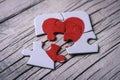 Puzzle pieces which form a heart Royalty Free Stock Photo