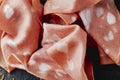 closeup of some slices of mortadella Royalty Free Stock Photo