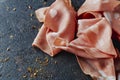 closeup of some thin slices of mortadella Royalty Free Stock Photo