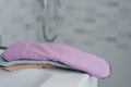 Washable cloth menstrual pads on the bathroom