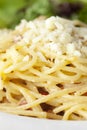 closeup of spaghetti carbonara Royalty Free Stock Photo