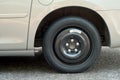 Closeup of a Spare Tire on a Van and room for text