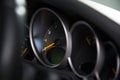 Closeup of the speedometer of a modern car under the lights Royalty Free Stock Photo