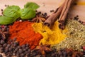 Closeup of spices composition Royalty Free Stock Photo