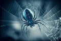 Spider on Cobweb. Generative AI.