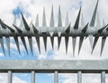 Closeup spiked fence