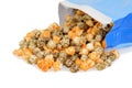 Closeup spilled bag of halloween popcorn Royalty Free Stock Photo