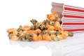 Closeup spilled halloween popcorn Royalty Free Stock Photo