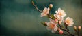 Closeup of spring pastel blooming flower in orchard. Macro cherry blossom tree branch Royalty Free Stock Photo