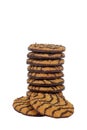 Closeup stack chocolate cookies