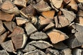 Stack of firewood as an abstract rural background Royalty Free Stock Photo