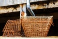 stack of old lobster traps rusty Royalty Free Stock Photo