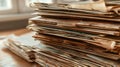 A closeup of a stack of protective archival sleeves each one holding a fragile print ready to be stored and preserved