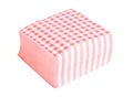 Closeup of a stack of red checked or checkered paper napkins isolated Royalty Free Stock Photo