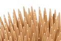 Closeup of stack of wooden toothpicks Royalty Free Stock Photo