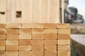 Closeup of Stacks of Lumber at a Construction Site Royalty Free Stock Photo