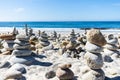 Closeup of Stapled Stones at the Monterey Bay on a sunny day in California, the US Royalty Free Stock Photo